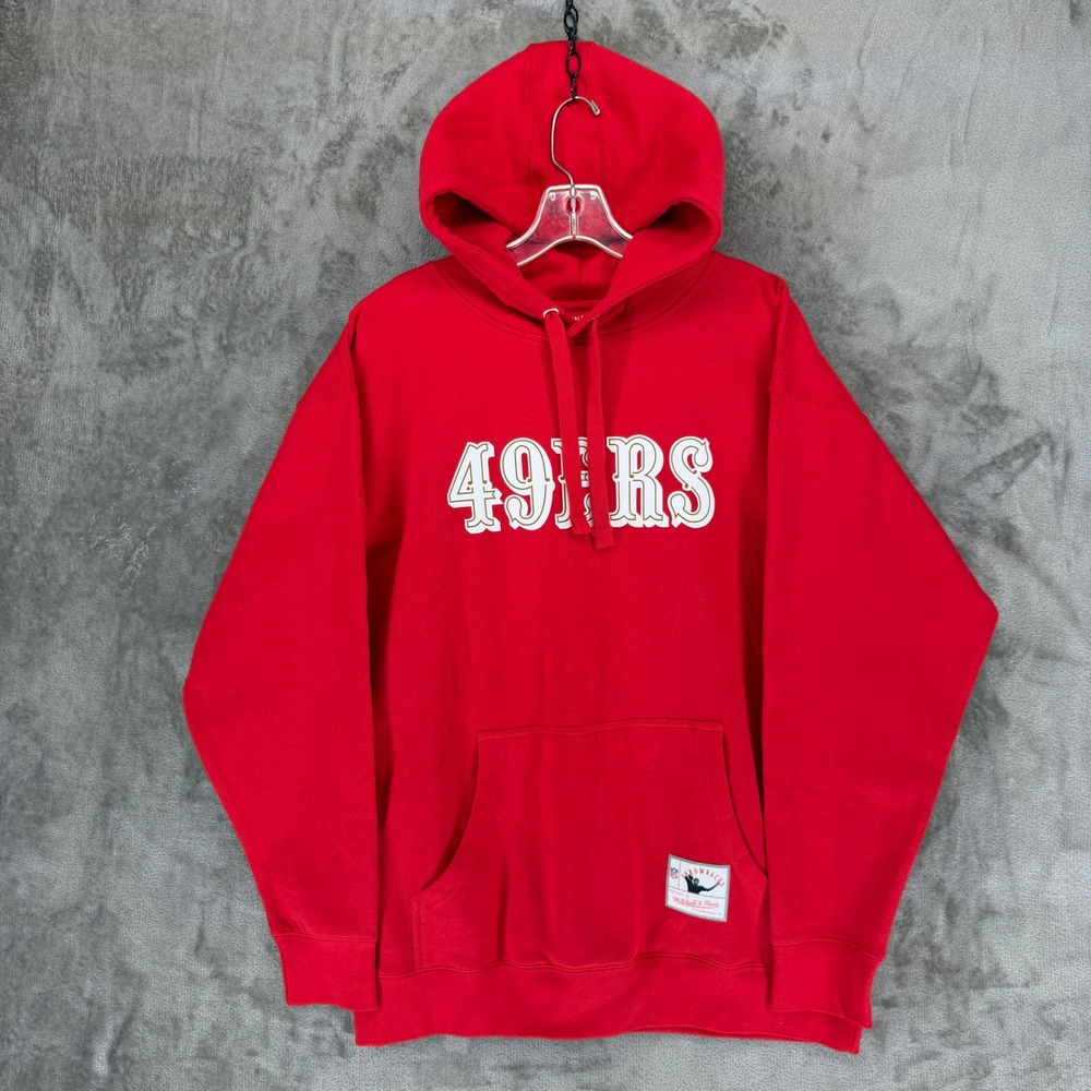 Mitchell & Ness San Francisco 49ers Red Hoodie NFL‎ Throwbacks Mens XL GH8803